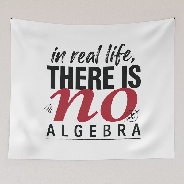 Item preview, In Real Life There Is No Algebra, Funny Math Quote designed and sold by graphic-genie.