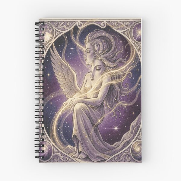 Item preview, Mystic Boho Angel Multi Face Cosmic Fantasy Art in Golden Light designed and sold by FotoworldEdel.