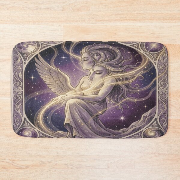 Item preview, Mystic Boho Angel Multi Face Cosmic Fantasy Art in Golden Light designed and sold by FotoworldEdel.