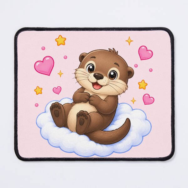 Item preview, Cute Otter on a Heart Cloud designed and sold by Seculinator.