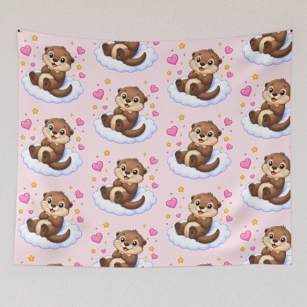 Item preview, Cute Otter on a Heart Cloud designed and sold by Seculinator.