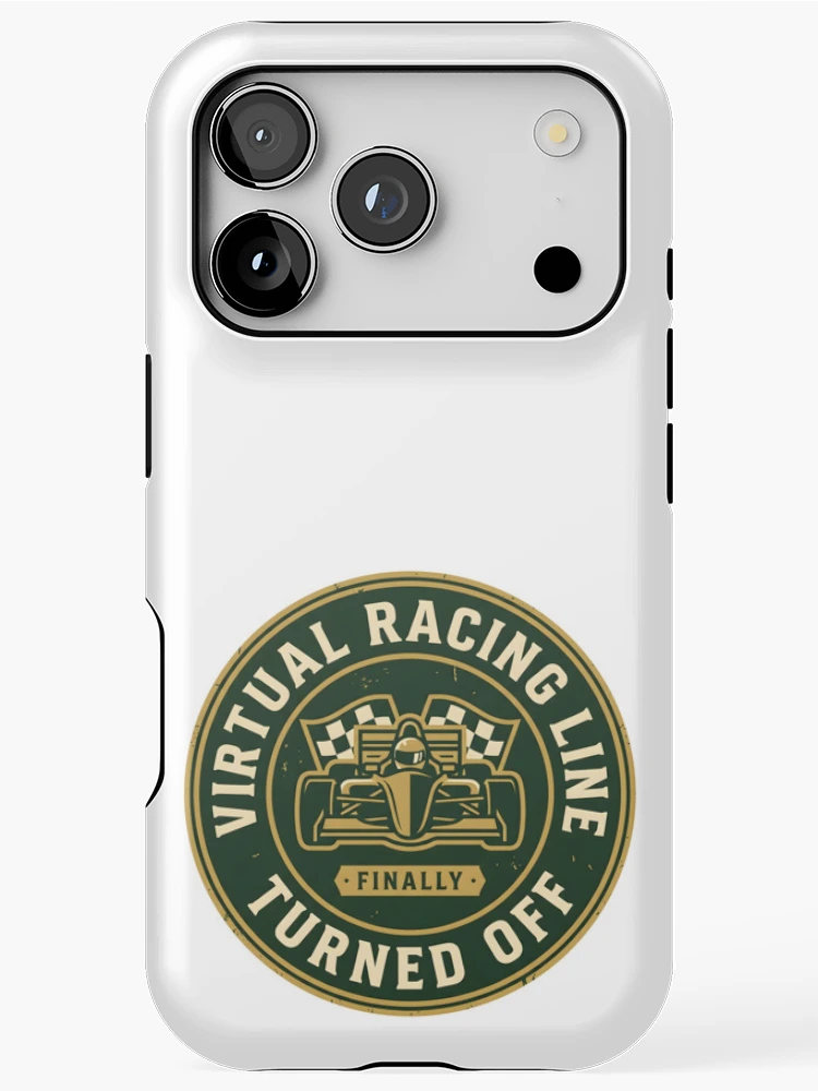 Thumbnail 1 of 4, iPhone Case, Racing Line Off - Sim Racing Humor designed and sold by GarageGraphics.