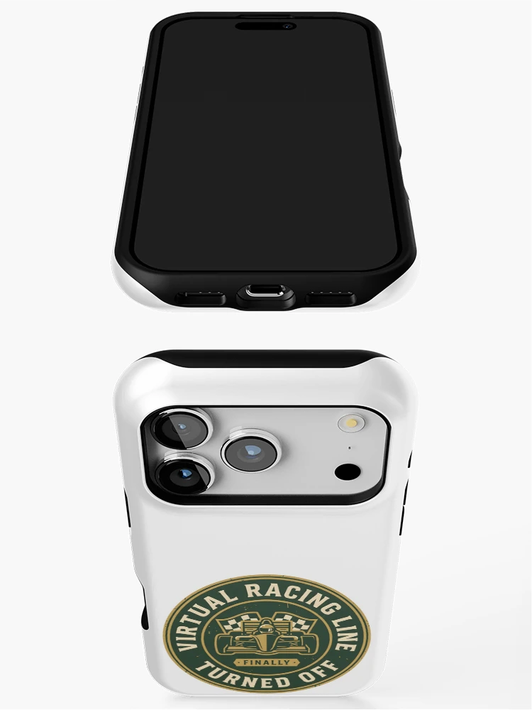 Thumbnail 3 of 4, iPhone Case, Racing Line Off - Sim Racing Humor designed and sold by GarageGraphics.