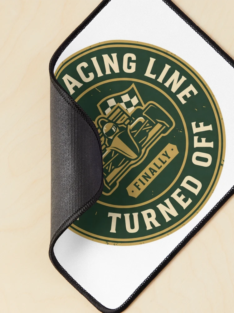 Thumbnail 2 of 5, Mouse Pad, Racing Line Off - Sim Racing Humor designed and sold by GarageGraphics.