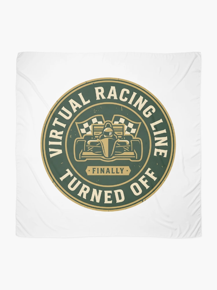 Thumbnail 2 of 3, Scarf, Racing Line Off - Sim Racing Humor designed and sold by GarageGraphics.