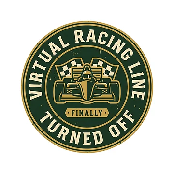 Artwork thumbnail, Racing Line Off - Sim Racing Humor by GarageGraphics