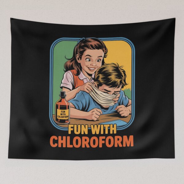 Item preview, Fun With Chloroform Dark Humor Vintage Comic Style Classic T-Shirt designed and sold by MichaelAdamArt.