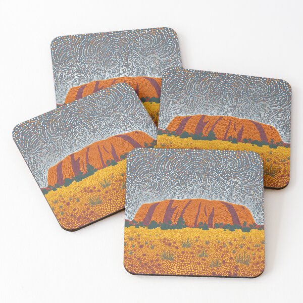 Item preview, Aboriginal Inspired Dot Art - Twilight At Ayers Rock Uluru  designed and sold by GrinGalore.