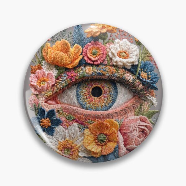 Item preview, Floral Eye Embroidery Botanical Vision designed and sold by MegaNovaArt.