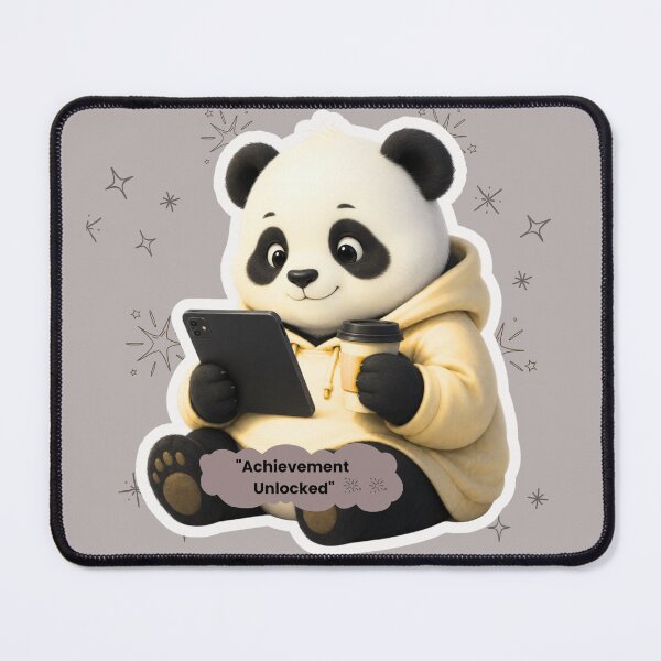 Item preview, Achievement Unlocked Cute Panda Sticker designed and sold by EnginerdStudio.
