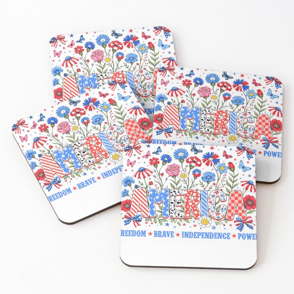 Item preview, America Freedom Brave Independence Power Patriotic Floral USA designed and sold by varin-studio.