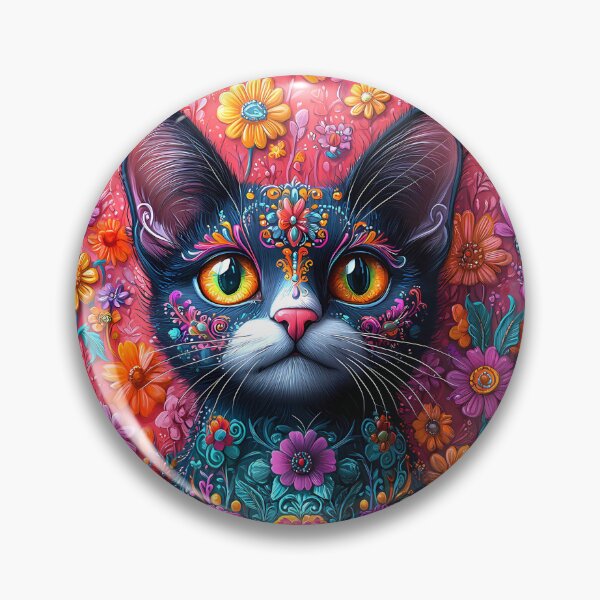 Item preview, Floral Cute Cat  – Cat Art. designed and sold by GGAUL.