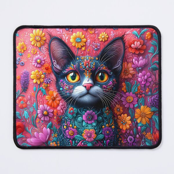 Item preview, Floral Cute Cat – Cat Art. designed and sold by GGAUL.