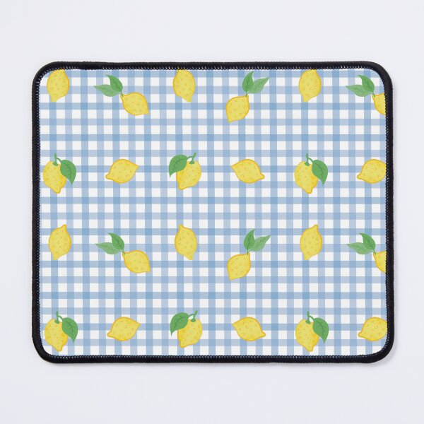 Item preview, Lemons & Gingham Print - Light Spanish Blue designed and sold by Daniel Bevis Design.