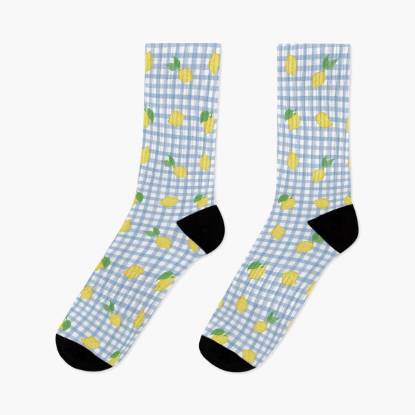 Item preview, Lemons & Gingham Print - Light Spanish Blue designed and sold by Daniel Bevis Design.
