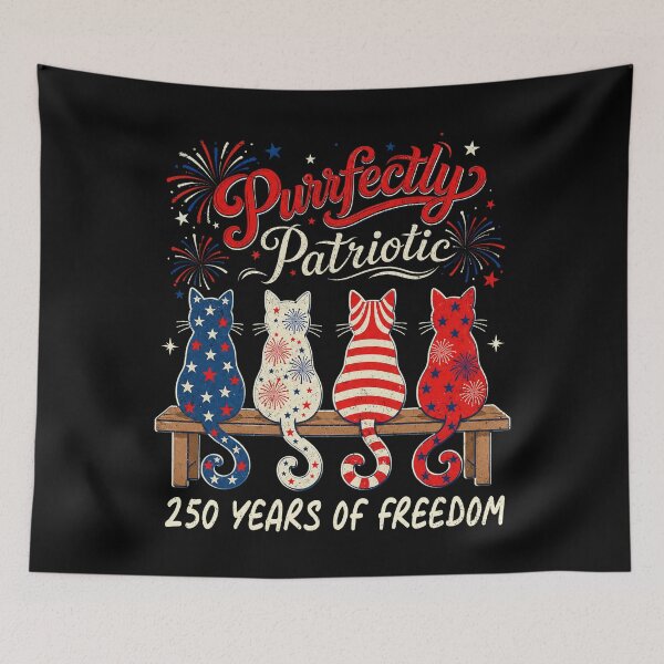 Item preview, 4th of July Cat Lovers Purrfectly Patriotic 250 Years 250th designed and sold by elongatedjazz.