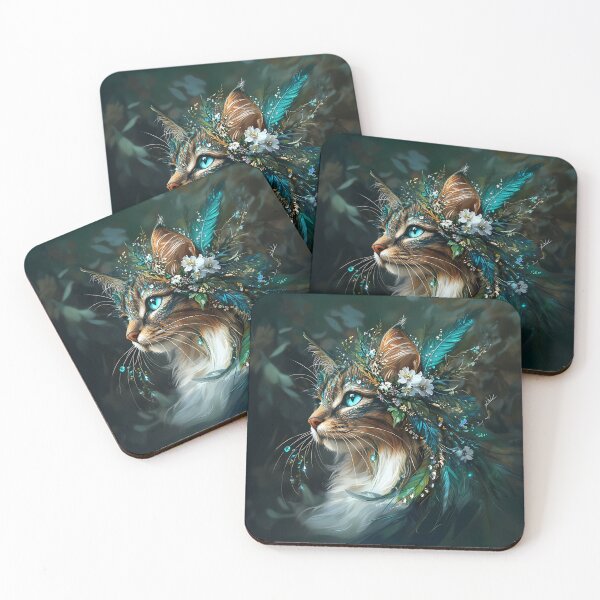Item preview, Floral Cute Cat  – Cat Art. designed and sold by GGAUL.