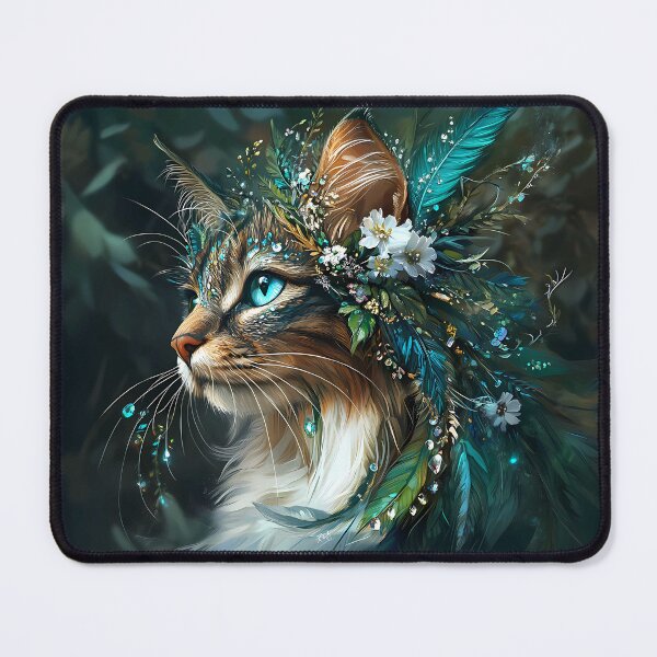 Item preview, Floral Cute Cat – Cat Art. designed and sold by GGAUL.