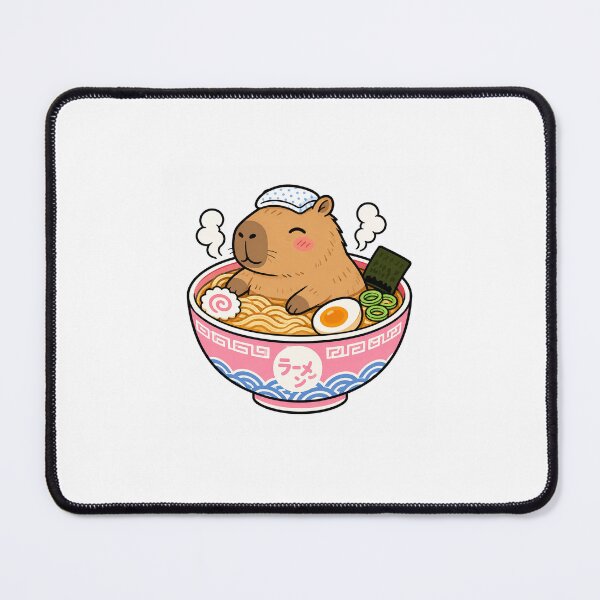 Item preview, Cute Kawaii Capybara Eating Ramen Bowl Japanese Food Art designed and sold by Prints-Things.