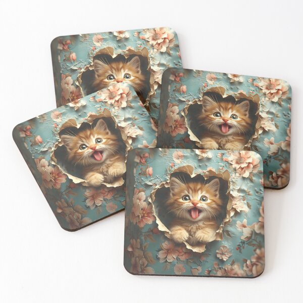 Item preview, Floral Cute Cat  – Cat Art. designed and sold by GGAUL.