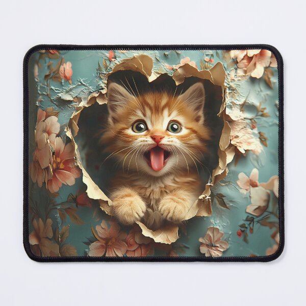 Item preview, Floral Cute Cat – Cat Art. designed and sold by GGAUL.