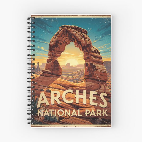 Aperçu de l'œuvre Affiche rétro du parc national des Arches créée et vendue par The Souvenir Dept..
