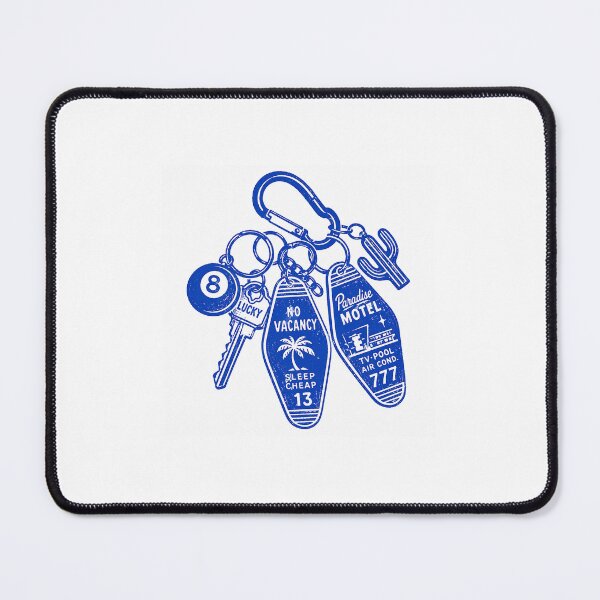 Item preview, Vintage Blue Motel Keychains No Vacancy Paradise Lucky 8 designed and sold by Prints-Things.