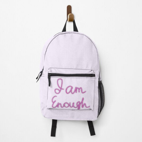 Item preview, I Am Enough Pink Glitter Handwritten Motivational Quote designed and sold by SweetLilith.