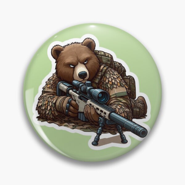 Item preview, Prone Grizzly Bear Sniper Ghillie Suit Tactical Sticker designed and sold by carestazafeli.