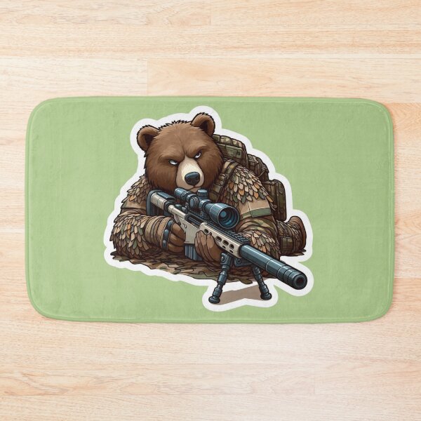 Item preview, Prone Grizzly Bear Sniper Ghillie Suit Tactical Sticker designed and sold by carestazafeli.