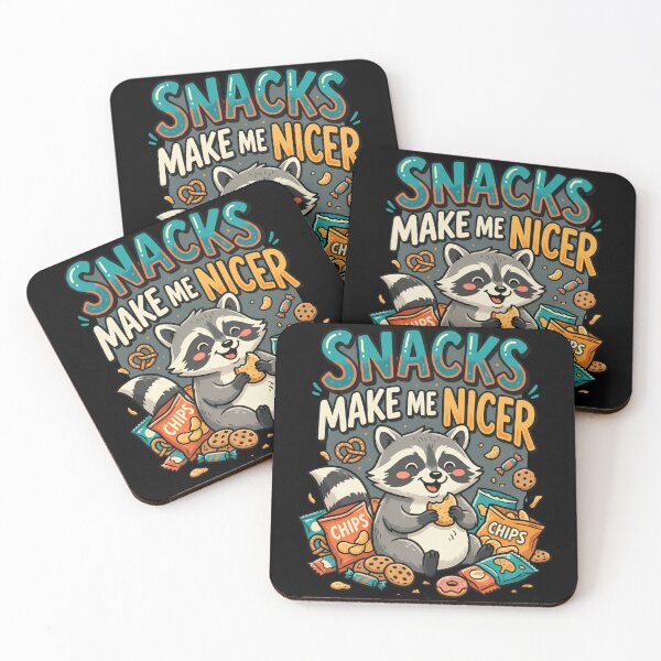 Item preview, Snacks Make Me Nicer - Funny Raccoon Trash Panda Meme designed and sold by kndcreative.