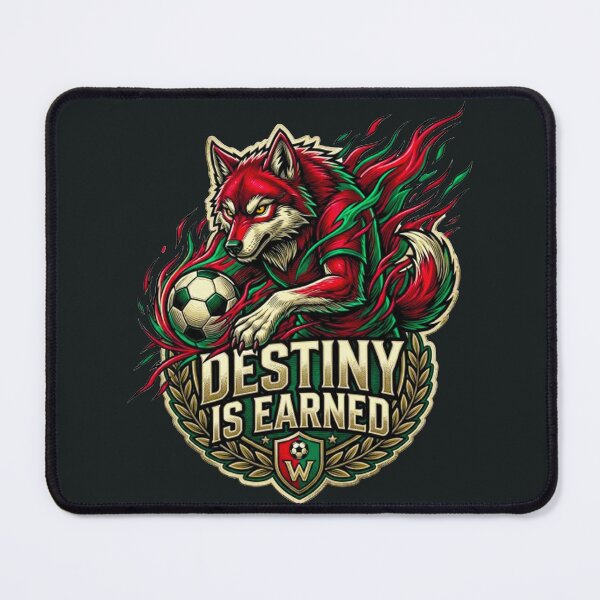 Item preview, Destiny Is Earned Wolf Football Mascot World Cup Soccer designed and sold by MT-Hub | Cute Aesthetic Art, Stickers & Phone Cases.