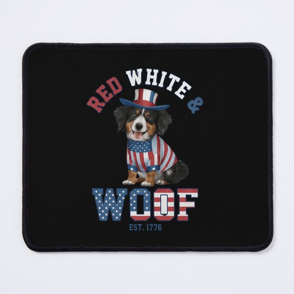 Item preview, Red White and Woof T-Shirt – Funny Patriotic Dog USA Flag Independence Day Gift for Dog Lovers designed and sold by ZyxDes.