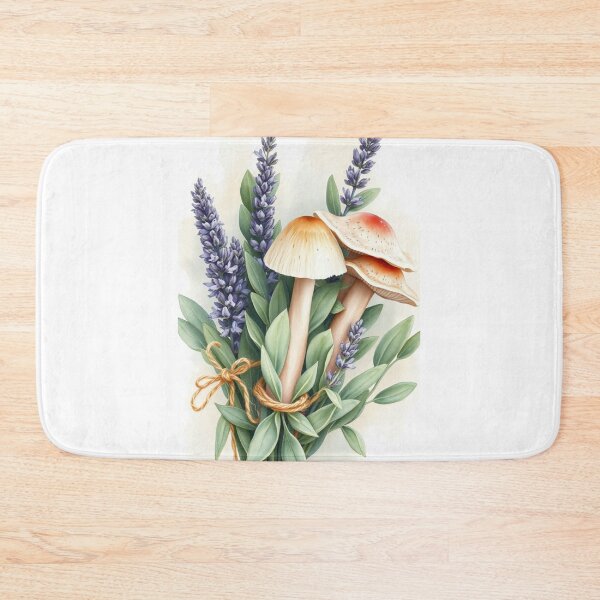 Item preview, Watercolor Fungi and Lavender Botanical Art Bouquet designed and sold by Vida e Arte.