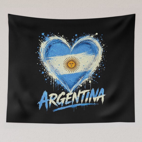 Item preview, Argentina Soccer Heart Flag designed and sold by elongatedjazz.