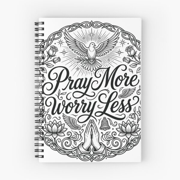 Item preview, Pray More Worry Less Elegant Christian Spiritual Emblem designed and sold by Vivido Studio.