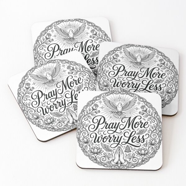 Item preview, Pray More Worry Less Elegant Christian Spiritual Emblem designed and sold by Vivido Studio.