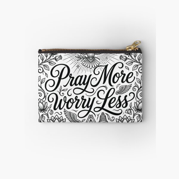 Item preview, Pray More Worry Less Elegant Christian Spiritual Emblem designed and sold by Vivido Studio.