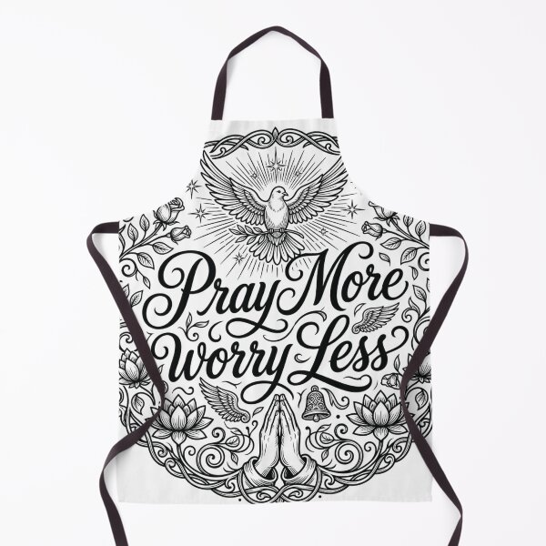 Item preview, Pray More Worry Less Elegant Christian Spiritual Emblem designed and sold by Vivido Studio.
