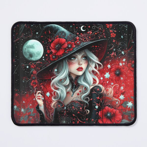 Item preview, Mystical Witch with Wildflowers – Boho Magic Art designed and sold by GGAUL.