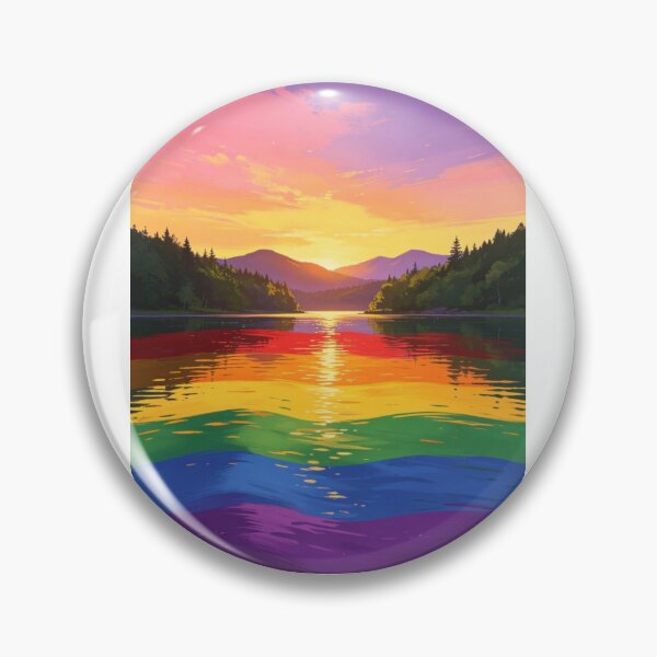 Item preview, Pride scene with mountains and sun and rainbow colours designed and sold by carlsmart1.