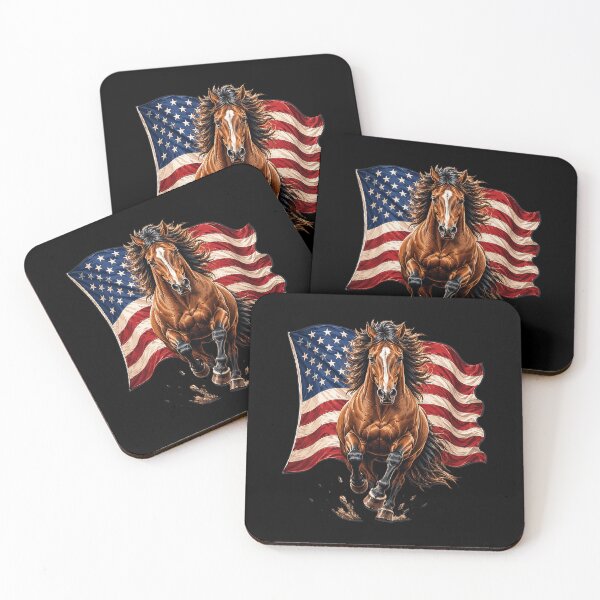 Item preview, American Flag Patriotic Horse Lovers Fourth 4th of July designed and sold by OlakunleOloroz.