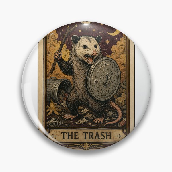 Item preview, Whimsical Possum Trash Shield Medieval Tarot Card Art designed and sold by Prints-Things.