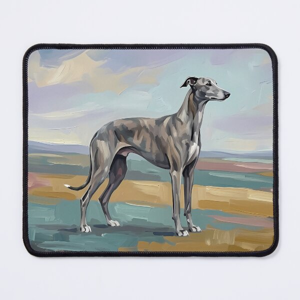 Item preview, Elegant Greyhound in Vast Landscape – Modern Landscape Oil Painting designed and sold by Pfotenfaden.