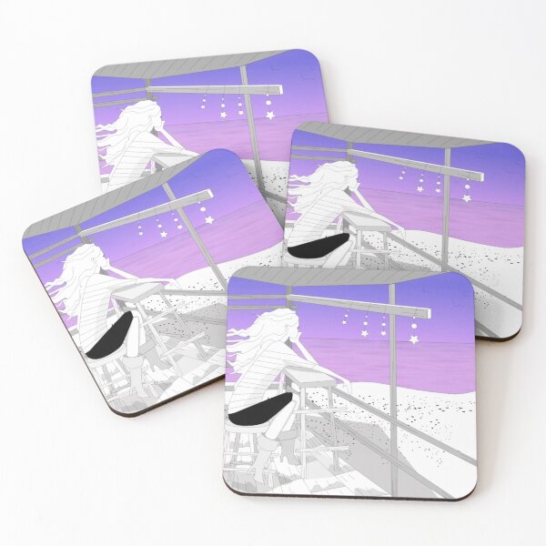 Item preview, Dreaming by the Sea — Purple Sunset Illustration designed and sold by jimmytedesky.