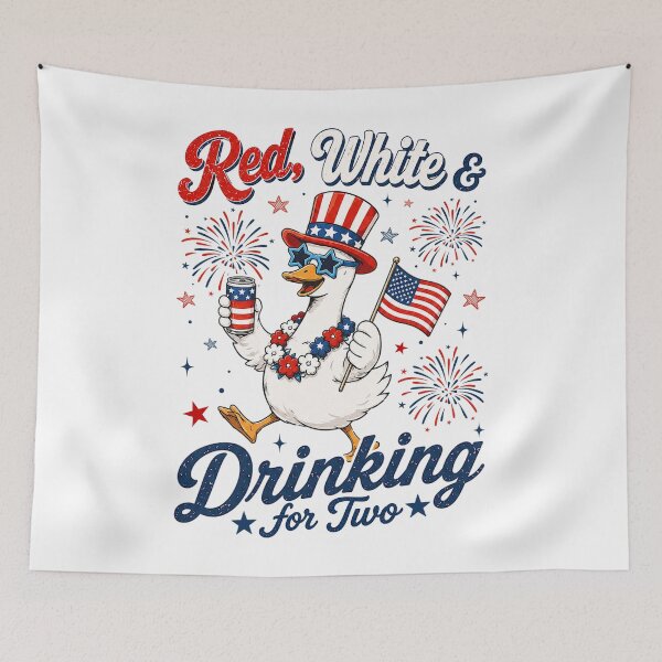 Item preview, Red White & Drinking for Two Pregnancy Goose Fourth of July designed and sold by elongatedjazz.