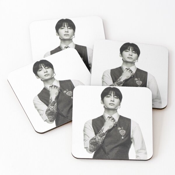 Item preview, Jungkook Tattoos and Suit Vest Dark Monochrome Art designed and sold by Mooncreates7.