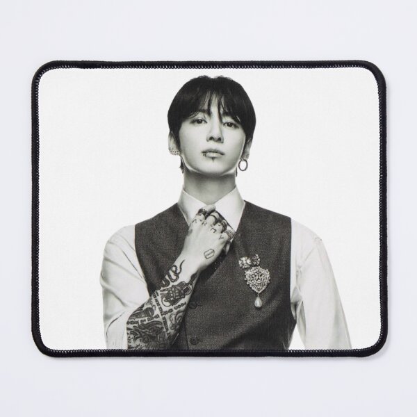 Item preview, Jungkook Tattoos and Suit Vest Dark Monochrome Art designed and sold by Mooncreates7.