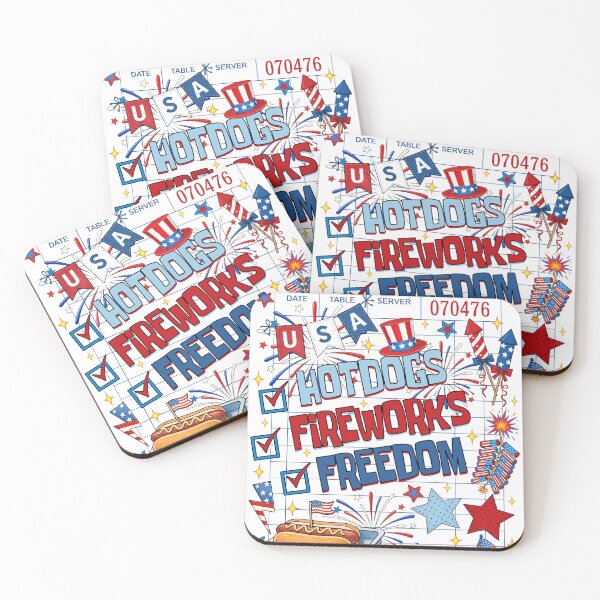 Item preview, Patriotic Guest Check Hotdogs Fireworks Freedom designed and sold by varin-studio.