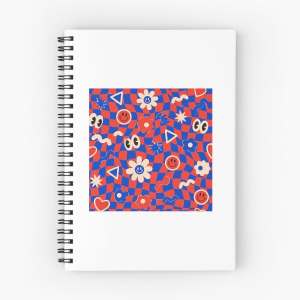 Item preview, Groovy Retro Checkerboard Floral Pattern Red and Blue designed and sold by Prints-Things.